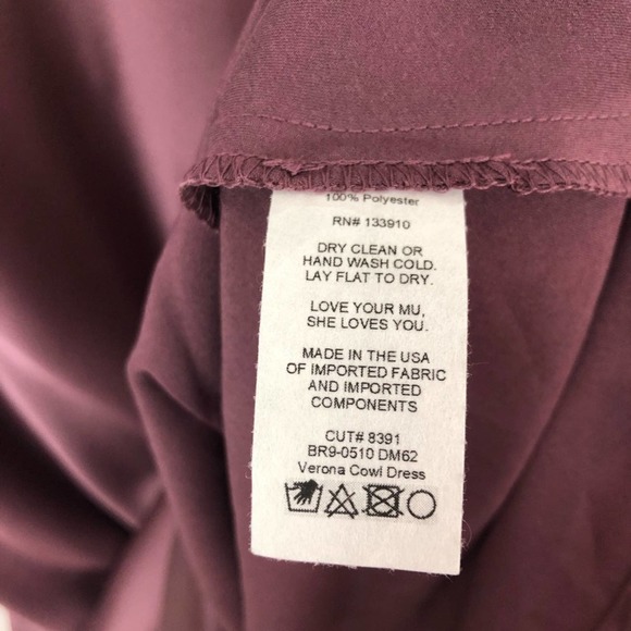 NEW Show‎ Me Your Mumu Verona Cowl Dress Dusty Plum Luxe Satin Size Large - Picture 10 of 10